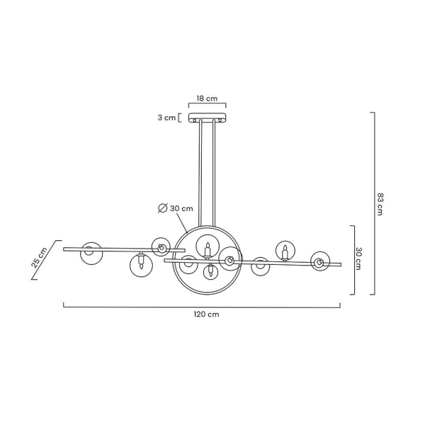 MOOSEE lampa wisząca ALURE LINE TWIN 120 czarna